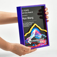 Plaques, certificats, trophées et médailles personnalisables en quartz transparent avec impression UV en relief 3D et finition miroir – Cadeaux d'affaires sur mesure
