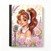 Cahiers de composition vintage style universitaire pour la rentrée scolaire américaine, format A4, en carton ivoire 300 g et papier sans acide 58 g