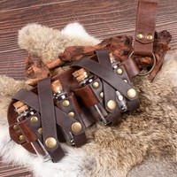 Sabuk Empat Botol Alkimia Abad Pertengahan, Gaya Viking Nordik, Properti COSPLAY Vintage