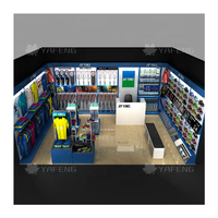 Vitrine de magasin de sport de luxe conçue sur mesure meubles en vente chaude pour centre commercial vitrine intérieure pour chaussures de sport