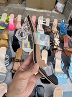 Sandales d'été mignonnes pour femmes Sunborn à talons hauts, mules florales avec doublure en maille transparente, dessus plat en caoutchouc PU