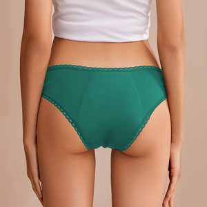 Shanhao سراويل الحيض القطنية مانعة للتسرب منخفضة الخصر الدانتيل 4 طبقات تدفق ثقيل نمط النايلون بيكيني لفترات ثقيلة - Product Image 6