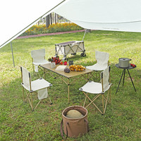 Table pliante et chaises à cadre en acier Oxford 600D Ensemble mobilier d'extérieur moderne 4 pièces portable pour camping et pique-nique