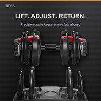 Équipement de fitness pour la maison en acier, ensemble d'haltères réglables 50kg 40kg 30kg 24kg 10kg 90lbs, vente en gros