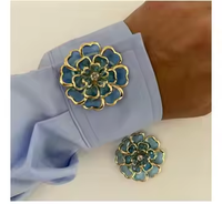 Cache-Bouton Fleur en Gros pour Chemise DIY à Strass, Bouton Pince LSCB001