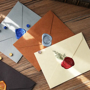 Benutzer definierte Luxus Suade Leinen Umschlag Beutel Vintage Geschenk Leinen strukturierte Umschläge für Einladung karte - Product Image 4
