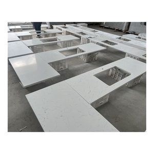 Đúc Sẵn Chất lượng cao màu trắng cao Bóng <span class=keywords><strong>Quartz</strong></span> slab Bếp bàn đá với lấp lánh các nhà sản xuất - Product Image 2