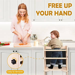 Tour d'apprentissage multifonctionnelle 3-en-1 pliable et écologique pour enfants, idéale pour la cuisine et la chambre – Qualité supérieure - Product Image 3