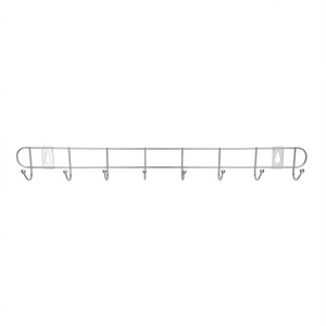 Crochet mural en acier inoxydable ZAA, 7 crochets, design minimaliste durable, rangement de vêtements, montage mural, forme rectangulaire, modèle AE-0036 - Product Image 1