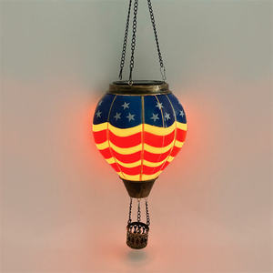 Lampada Solare Ornamentale da <span class=keywords><strong>Giardino</strong></span> a Forma di Mongolfiera con Fiamma Tremolante Impermeabile - Product Image 3