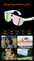 Lunettes intelligentes IA améliorées UniTek avec caméra 8MP 1080P, commande vocale, traduction en temps réel, étanches IP67, magnétiques HG013
