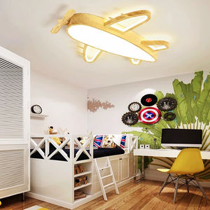 Plafonnier en forme d'avion en bois pour chambre d'enfant 44W 86W 48cm 66cm Luminaire domestique LED Protection des yeux Lumière de chambre à coucher - Product Image 5