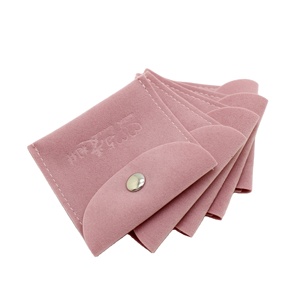 Pochette à bijoux rose luxueuse avec emballage personnalisé, sac à bijoux en velours - Product Image 2