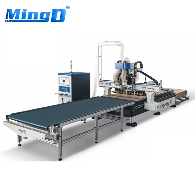 Mingd ATC-1328-9Z Cnc Hout Router 12 In-Line Automatisch Gereedschapswisselsysteem 9V Boorpakket Groep Hout Router Machine