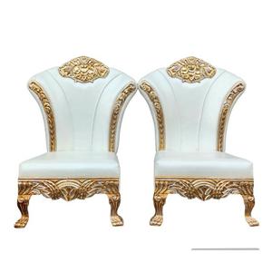 Silla de Metal Moderna Estilo Vintage Tipo Trono, de Baja Altura, con Asiento Cómodo, Color Blanco, Sofá de Alta Calidad para Bodas y Sala de Estar - Product Image 1