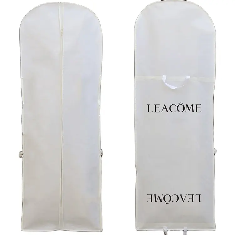 Sac à vêtements réutilisable en matériau non tissé et à usage de stockage personnalisé housses de robe de mariée sacs logo personnalisé en soie