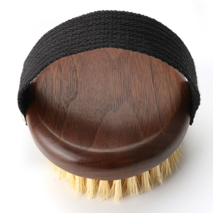 Brosse de bain Vintage en bois de noyer foncé et en sisal, brosse de douche arrière, brosse sèche pour le corps - Product Image 4