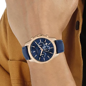 Montres à quartz AX1723 pour homme et femme, bracelet en acier inoxydable et cuir, cadran à aiguilles en cristal, style business, résistantes à l'eau jusqu'à 50 m - Product Image 4