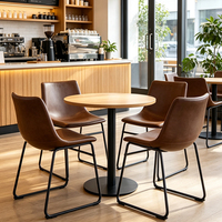 Chaise de salle à manger en cuir PU de luxe léger, dossier rembourré, design moderne et simple, confortable pour la maison