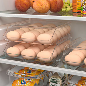 เครื่องจ่ายไข่อัตโนมัติ2ชั้นปราศจากสาร BPA ถาดใส่ไข่ในห้องครัวที่ทันสมัยภาชนะใส่ไข่หมุนได้ประหยัดพื้นที่ตู้เย็นอาหาร - Product Image 6