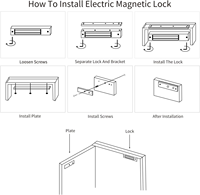 Serrure magnétique 280 kg (600 lb) avec temporisation, indicateur LED, fonction Fail Safe, 12 V CC, pour système de contrôle d'accès maison/bureau