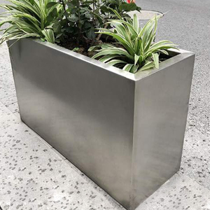 Maceta Personalizada <span class=keywords><strong>Extra</strong></span> Grande de Acero Inoxidable, Jardinera Rectangular, Maceta Metálica - Product Image 2