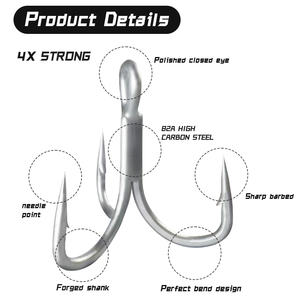 Dacromet lớp phủ 4X tăng cường thép carbon cao móc cho Câu Cá Biển lure câu cá nước mặn nước biển kháng đại dương móc - Product Image 3