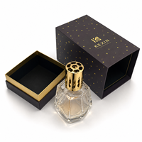 Boîte cadeau rigide personnalisée de couleur violette en 4 parties, avec impression d'étoiles dorées, emballage de parfum de luxe, boîte cadeau pour parfum