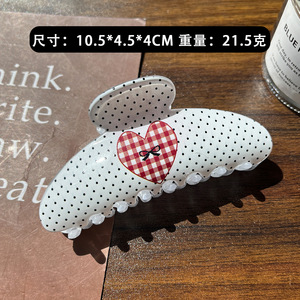 New Plastic Unisex Hair <b>Clips</b> with Popular Printing Design High-End European and American Style 10.5cm Bowknot Daily Use - Product Image 6