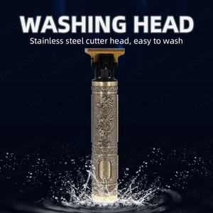 Recortadora Eléctrica Inalámbrica Recargable por USB de Acero Inoxidable T9 para Cabeza Rapada, 0 mm, para Hombre, con Soporte en Inglés para Uso en Hoteles - Product Image 3