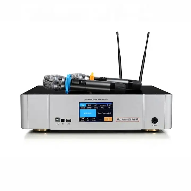 Berase PRO-450 450W*2 Three-in-one Dual Channel Professional Power Amplifier +processor+wireless Mic for Home /church /party