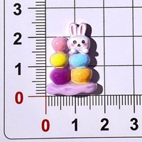 Cabochon en résine à dos plat motif lapin mignon et gâteau, pour scrapbooking DIY, nœuds pour cheveux, autocollants pour tasses et décoration de coques de téléphone