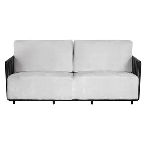 沙发室内金属框架舒适现代灰色2座沙发沙发豪华沙发套装家具客厅