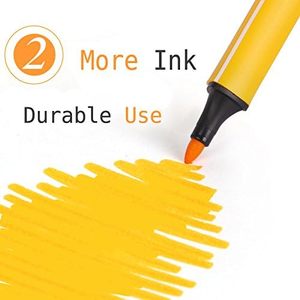 Marqueurs d'aquarelle lavables 36 couleurs Pointe moyenne Kit de stylos de coloriage artistique avec étui de rangement pour le gribouillage et la <span class=keywords><strong>calligraphie</strong></span> pour adultes - Product Image 4