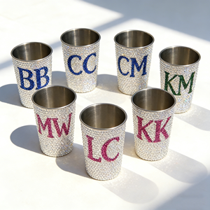 Fabricants approuvés BSCI, tasses à café en acier inoxydable à paroi simple de 350/500 ml avec logo personnalisé, tasse à bière ornée de strass - Product Image 1