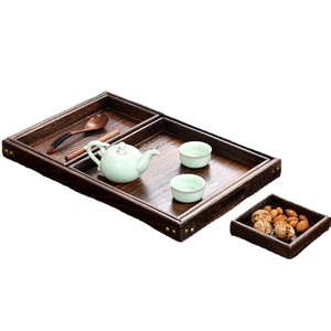 Wooden <b>Tea</b> <b>Tray</b> Solid Paulownia Wood 7 Piece Set Vintage Style Serving <b>Trays</b> For <b>Tea</b> Ceremony - Product Image 5