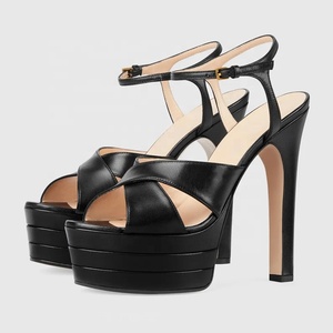 Cross Straps Women's Mixed Color Shoes High Heel Platform Peep Toe Sandals Summer Club Ladies Dancer <b>Pumps</b> - Product Image 6