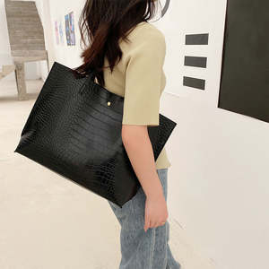 Bolso de mano para mujer, gran capacidad, diseño de cocodrilo, bolso de hombro moderno, gran venta. - Product Image 3