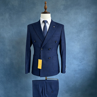 Costume Homme Haut de Gamme Croisé 2 Pièces en Laine Respirante pour Mariage, Cérémonie, Bal de Promo, Affaires – Veste et Pantalon