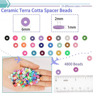 Kit de pâte polymère DIY, 4500+ pièces, fournitures de perlage, perles lettres, anneaux dorés, entretoises, accessoires pour la fabrication de bijoux - Product Image 3