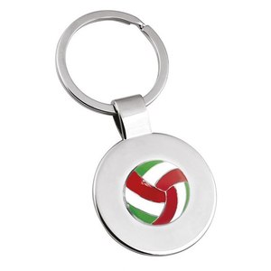 Portachiavi con Logo personalizzato di pallavolo in lega di metallo con portachiavi in metallo in plastica-metallo in pelle stampata UV - Product Image 1