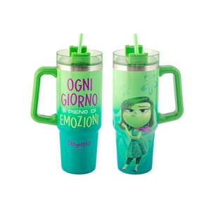 Stainless Steel Thermal <b>Mug</b> 0.9L With Disgust Straw <b>Character</b> Design - Product Image 1