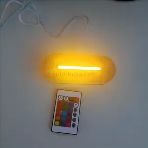Lámpara de mesa decorativa para habitación de niños, base de madera, 3 tipos de colores, luz nocturna LED acrílica 3D