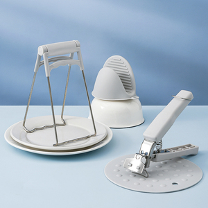 Pinzas japonesas antideslizantes de acero inoxidable para levantar platos y tazones, pinza antideslizante para platos de cocina para uso doméstico - Product Image 1
