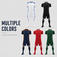 Seragam Sepak Bola Pria Warna Blok Kustom, Jersey & Celana Pendek Cepat Kering OEM ODM Pasokan Grosir Tim
