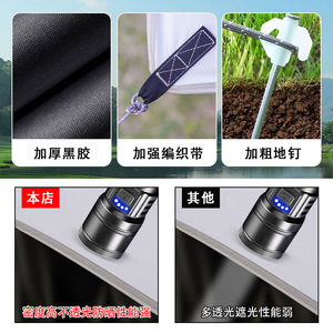 Outdoor Camping Sunshade Canopy Black Polyester Waterproof Large Square <b>Single</b> <b>Tent</b> Aluminum Alloy Pole - Product Image 3