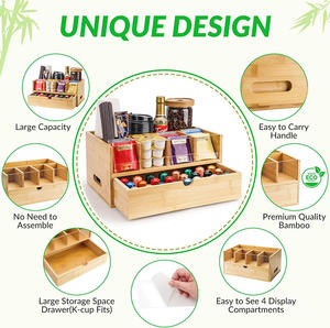 منظم قهوة وشاي لأسطح المنضدة مع منظم قوالب للقهوة في البار بأدراج - Product Image 5