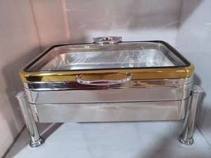 Ensemble présentoir de buffet de luxe Winners 9qt chauffe-plats martelés dorés chauffe-plats en acier inoxydable pour buffet chauffe-plats pour hôtel et banquet - Product Image 5