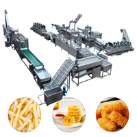 Volledig automatische productielijn voor diepvriesfrituurproducten, industriële continue frituurverwerkingslijn voor massaproductie in fabrieken