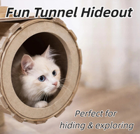 Arbre à chat personnalisé de 120 cm avec niche, tunnel, brosse de toilettage et jouets suspendus, poteaux en sisal, maison pour chat, tour pour chat avec logo personnalisé